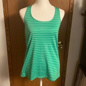 Danskin Now Women's Stripe Scoop Neck Tank with Mesh